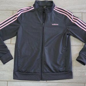 adidas Essentials Womens Warm-Up Tricot Slim 3-Stripes Track Jacket Large Grey